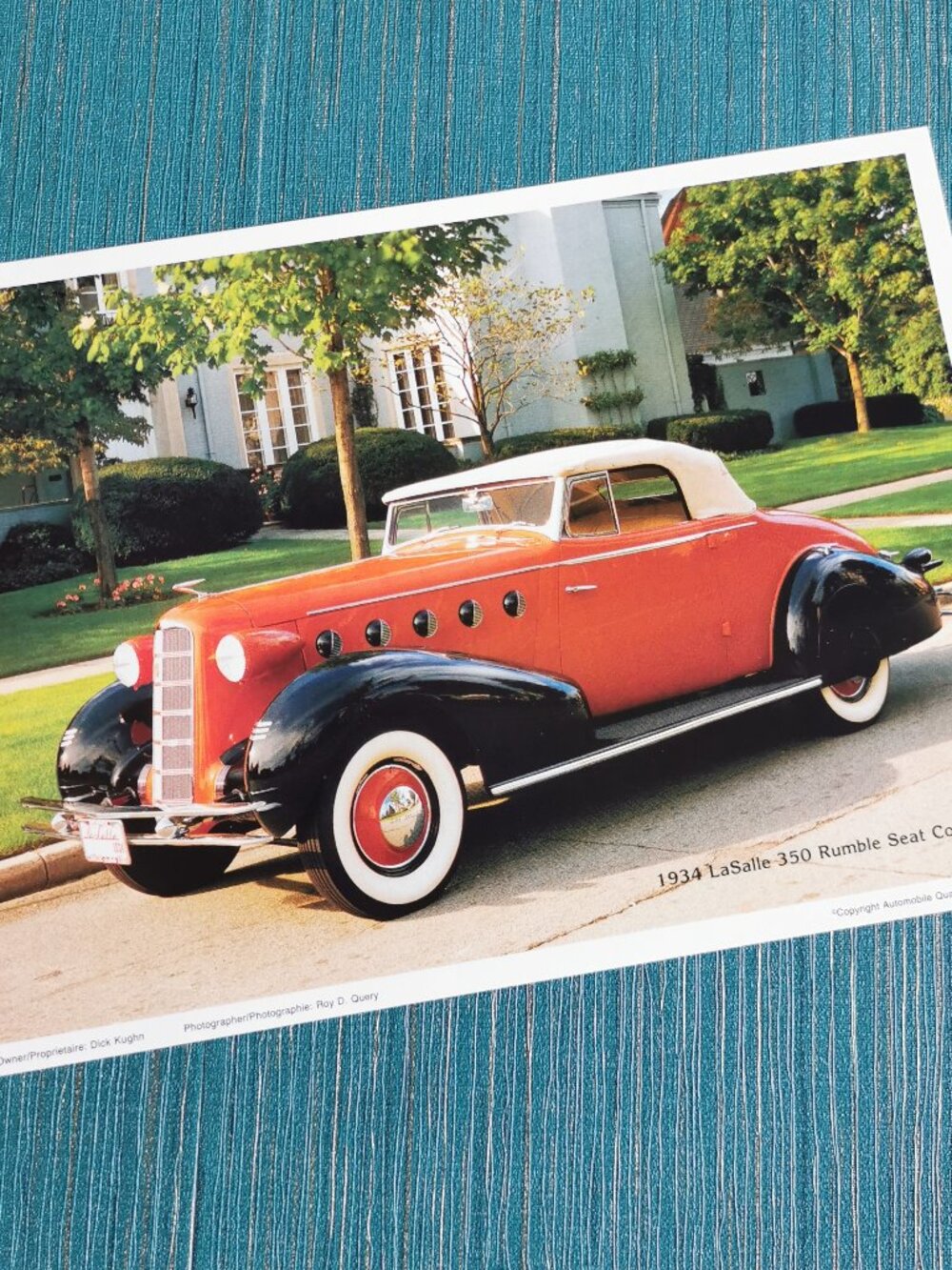 LaSalle Convertible Auto Art 9 5/8" x 7" Luxury Automobile Antique Car Classic